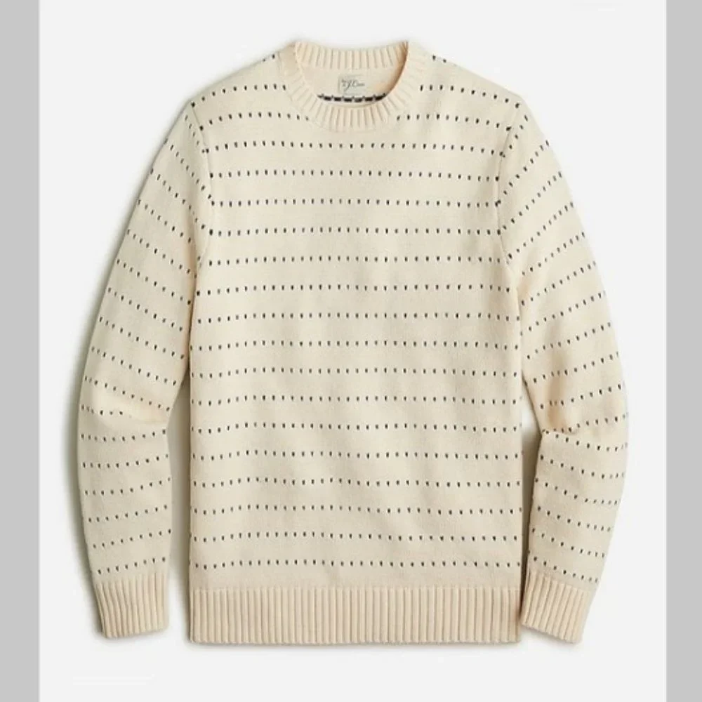 J. Crew Heritage cotton sweater in bird's-eye stitch L
